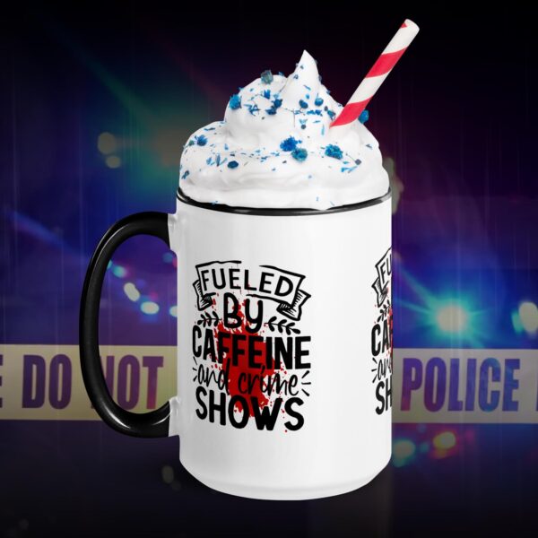 Fuelled by Caffeine and Crime Shows Logo Mug - Image 3