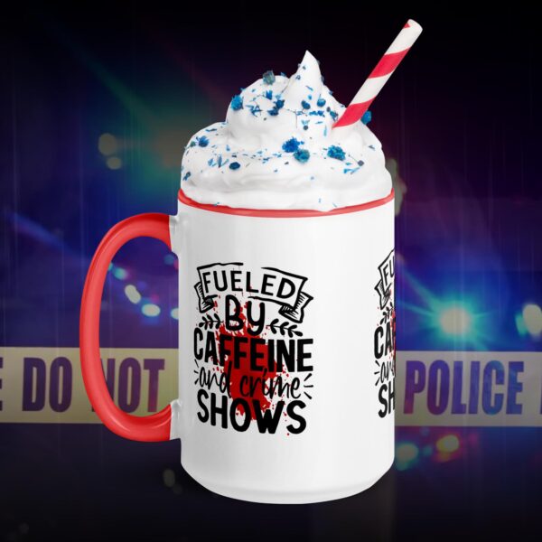 Fuelled by Caffeine and Crime Shows Logo Mug - Image 4