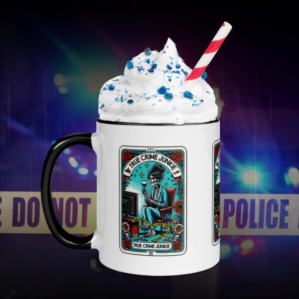 True Crime Junkie Tarot Card Design Mug with Color Inside - Image 2