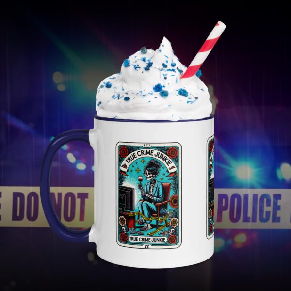 True Crime Junkie Tarot Card Design Mug with Color Inside - Image 3